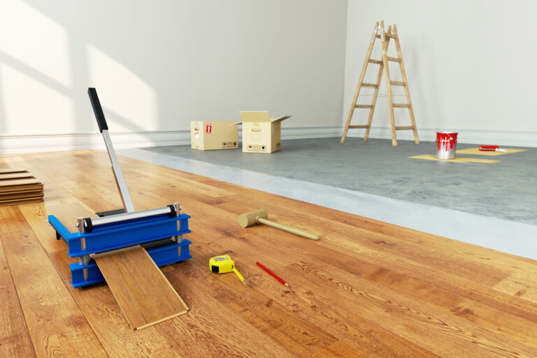 Verlegen und Austausch von Laminatboden-Mobile